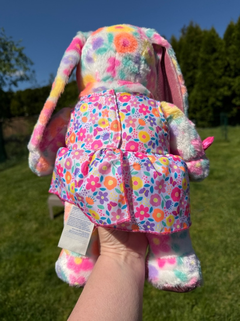 Build a bear Flower Multicolor Bunny With Outfit and Bow - Picture 2 of 4